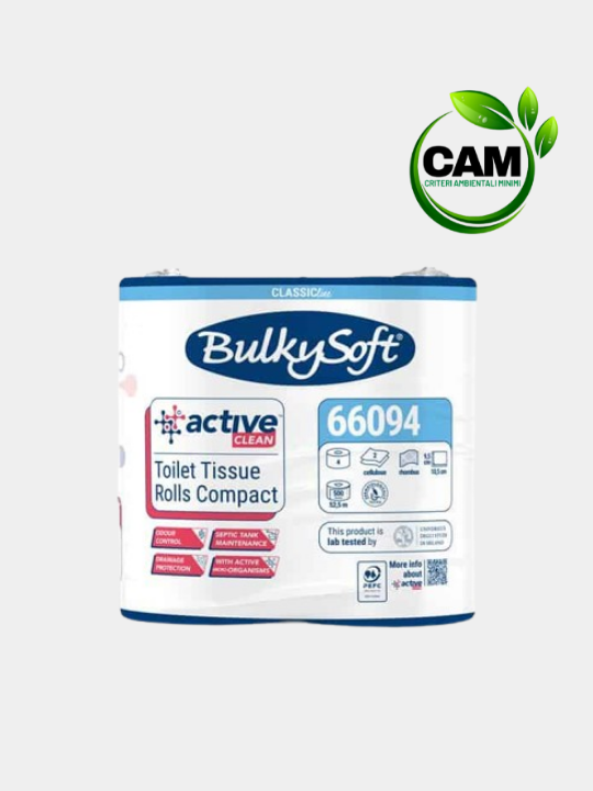 Carta igienica 4 rotoli compatta active clean